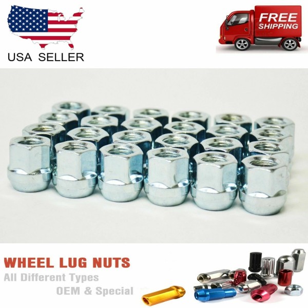 J&J 24PC CHROME 7/16-18 OPEN END LUG NUTS[FITS:CHEV