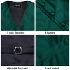 Hi-Tie forest Green Men Silk Vest Bowtie Set Formal Suit
