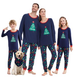V.&GRIN Pijama familiar de Navidad a juego, Star Tree, 10 Años