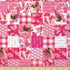 Riley Blake Designs Riley Blake Hope in Bloom Cheater Print Fabric, Pink Yard