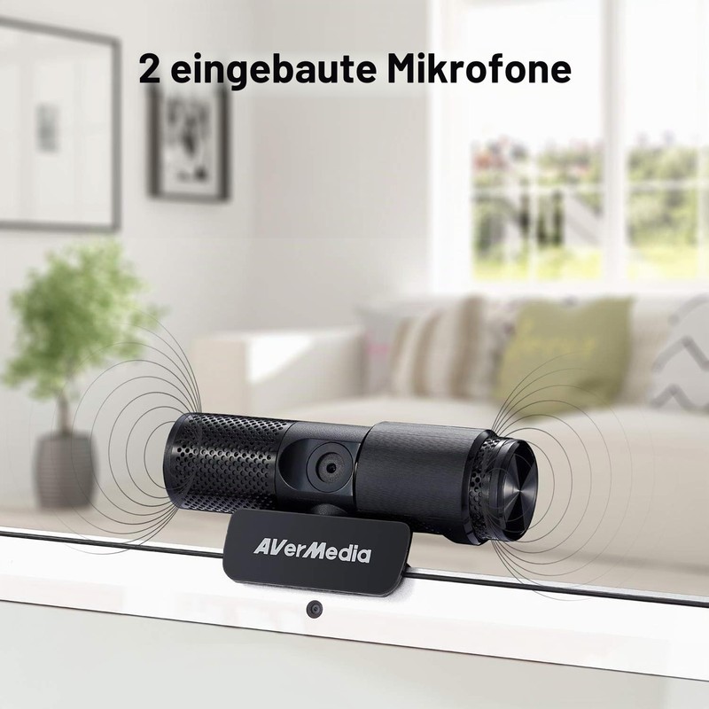 AVerMedia Live Streamer Webcam, Privacy Closure, FHD 1080p Video Call