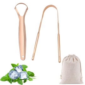 Zungenschaber Set 3 Teile, Zungenreiniger Edelstahl Rosegold, Zungenschaber Für Mundhygiene, Zungenbürste Für Frischen Atem, Mit Tragetasche Ideal Für Reisen