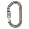 PETZL Ok Screw Lock Grey - Lightweight Oval Aluminium Safety