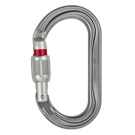 PETZL Ok Screw Lock Grey - Lightweight Oval Aluminium Safety Carabiner, Size One Size - Colour Grey