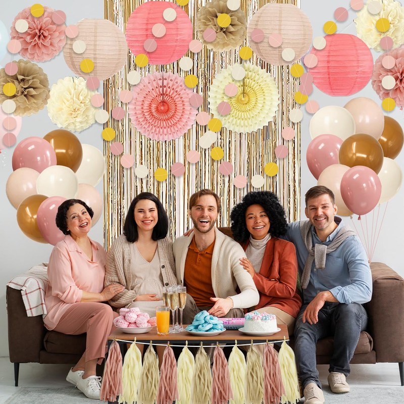 Champagne-Gold Beige Boho Birthday Decorations Women Girls Cream Neutral Balloons