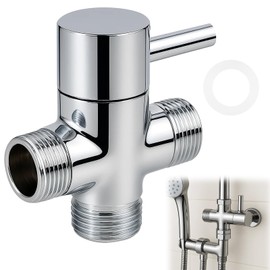 Huybaa Shower Diverter Valve, Replacement, T Piece Water Connection, 3 Way T Adapter, Shut-off Valve for Shower Head Arm Diverter Valve Diverter Valve Diverter 1/2 Male to 1/2 AG (Ventil08)