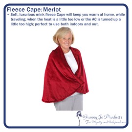 Granny Jo Products womens Granny Jo Products Cape, Merlot, Small/Medium Fleece Jacket, Merlot, Small-Medium US