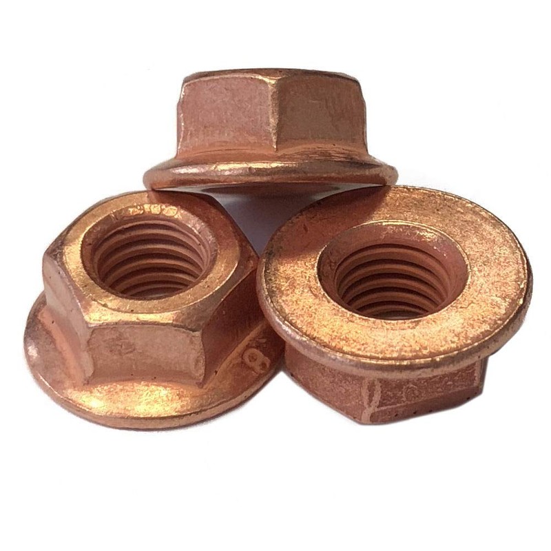 Exhaust Nut M7-16 Pieces Copper Plated Steel SW 11 Copper