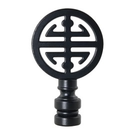 DGBRSM Brass Lamp Finial Oriental Lamp Shade Finial for Lampshade Top, Happiness Symbol Lamp Shade Decorative Lamp Top, Black