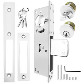 Storefront Door Mortise Lock Swing Deadbolt, Commercial Door Locks with Double Cylinder Deadbolt, Door Lack Replacement Parts for Storefront Entry Doors (1-1/8inches Backset)，1-Year After-Sale