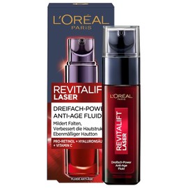 L'Oréal Paris Revitalift Laser X3, Anti-ageing Face Care with Triple Effect, with Hyaluronic Acid, 30 ml