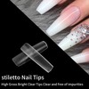 KOXXIAMOQ 240 Pcs Square Nail Tips, Clear Extra Long No