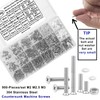FandWay 900Pcs Bolts and Nuts Set,M2 M2.5 M3 Countersunk Machine