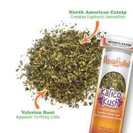 Meowijuana | Pepper Bundle | Get Kickin' Refillable Chili Pepper Toy and Kalico Kush Catnip Blend | Promotes Play and Cat Health | Includes North American Organic Catnip