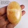 Lovionus89 Ice Yellow Jade Worry Stones, Natural Oval Palm Tree