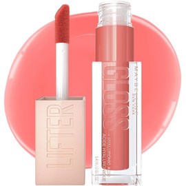 Maybelline Lifter Gloss Extended Brillo Labial de Larga Duración con Ácido Hialurónico, Labios Voluminosos e Hidratados hasta por 4 H, Aplicador XL, Tono Peach Ring