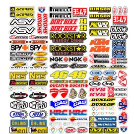 MAS DI VITALE MARIA ditta individuale SPONSOR 113 Pieces Stickers for Motorcycle, Bike, Mountain Bike, Computer, Motorcycle, Model Kit, Glossy Vinyl, Brand Famose Pack (Giant)