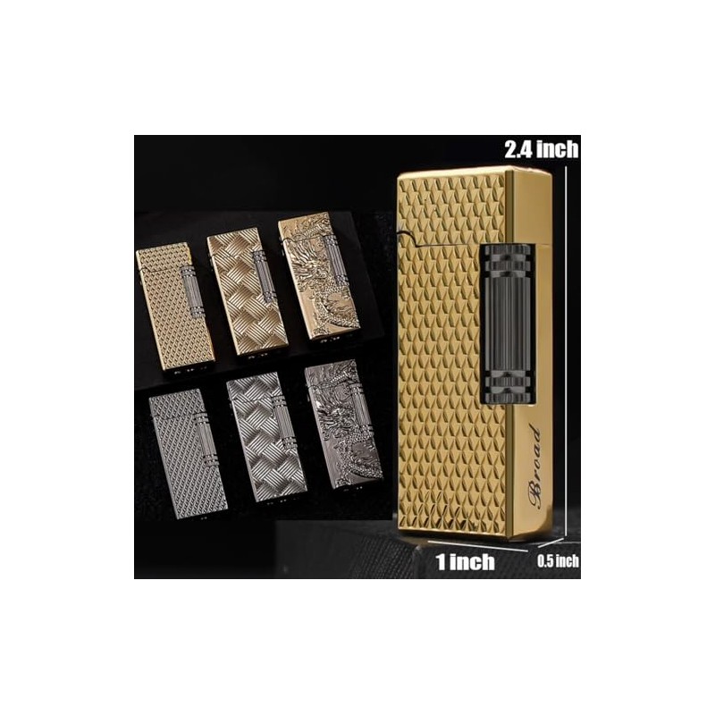 (Without Butane) Metal Butane Lighter with Flint, Soft Flame, Dragon