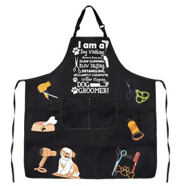 JXGZSO Dog Groomer Gifts Dog Groomer Apron Pet Grooming Apron Dog Hairdresser Gifts Dog Stylist Gifts Dog Groomer Smock (Dog Washing Apron)