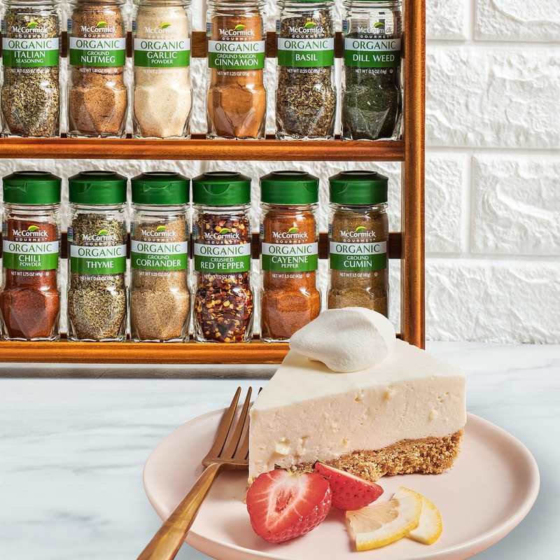 McCormick Gourmet Three Tier Wood 24 Piece Organic Spice Rack