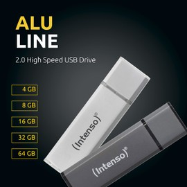 Intenso Alu Line 2x 32 GB USB 2.0 Flash Drive Silver and Anthracite (Twin Pack)