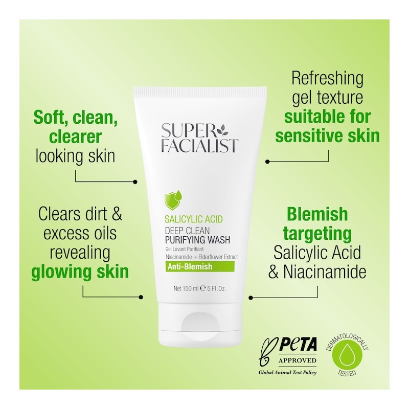 Super Facialist Salicylic Acid AntiBlemish Purifying Cleansing Wash 150ml