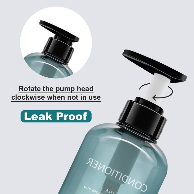 3 Pack Refillable Shampoo and Conditioner Bottles, 300ml Plastic Empty