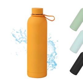Ruiyuan Stainless Steel Water Bottles Water Bottle BPA-Free Thermos for Hot&Cold Drinks Suitable for Sports and Travel 750 ml Large Capacity Resistant to Falling and Slipping（Orange）