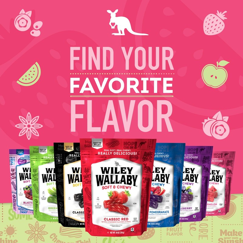 Wiley Wallaby Licorice 10 Ounce Classic Gourmet Soft & Chewy