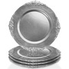 ChargeIt by Jay Leaf Charger Plates (Set of 4), Silver