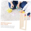 Lurrose Wooden Door Miniature Wooden Door Miniature Dollhouse Supplies Mini