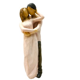 AUGEN Polyresin Standing Couple Idol Statue Showpiece for Home Decor Decoration and Gifting (1 Piece , 7116-5-A)