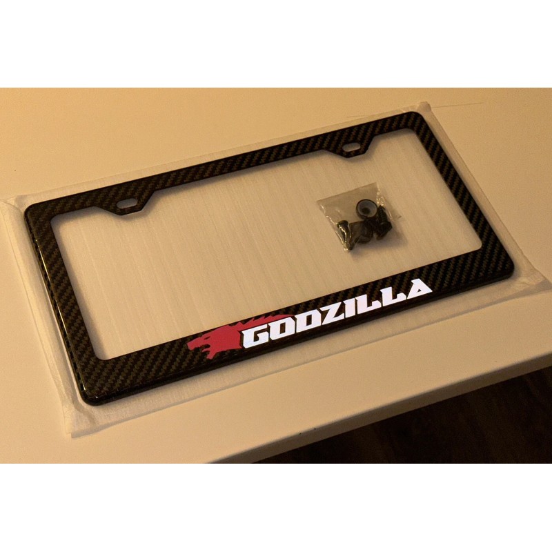 Godzilla GTR (Reflective) Godzilla GT-R 100% Carbon Fiber License Plate