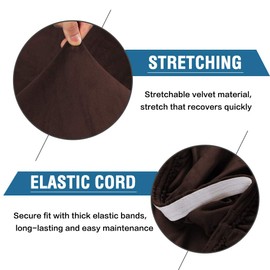 H.VERSAILTEX Velvet Dining Chair Covers Stretch Chair Covers for Dining Room Set of 4 Parson Chair Slipcovers Chair Protectors Covers Dining, Soft Thick Solid Velvet Fabric Washable, Brown