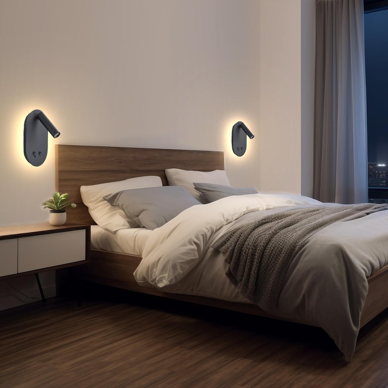 Wall Lamp Plug in Hardwired 2 in 1 Wall Sconces,