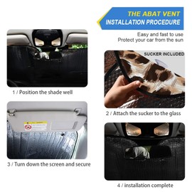 Leopard Cheetah Car Windshield Sunshade - Accordion Folding Auto Sunshade for Truck SUV - 55 x 28 Inch