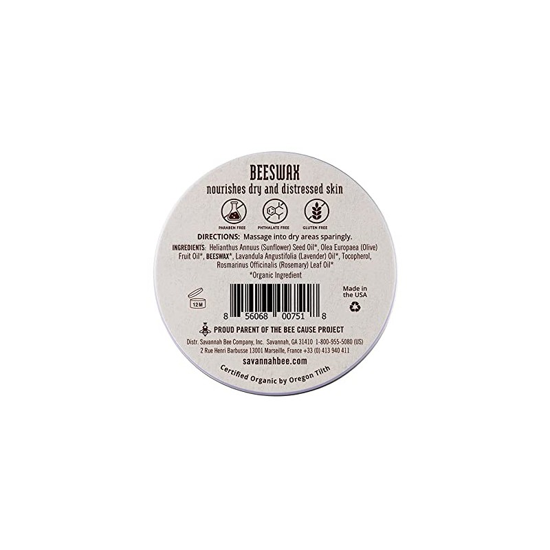 Savannah Bee Company Original Beeswax Salve - Deep Moisturizer Hand