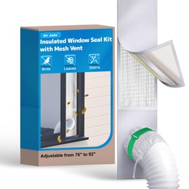 Air Jade Portable Air Conditioner Sliding Door Vent Kit, Insulated Sliding Door AC Vent Kit with Mesh Vent, Adjustable Door Seal Kit from 76" to 92", Fits 4", 5" and 5.9" Duct & Hose, with Leaf Guard