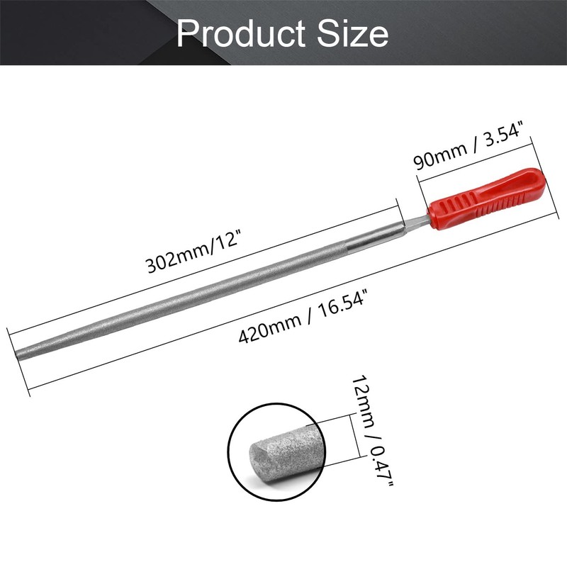 Utoolmart Diamond File 12 Inch Round Diamond Coated Plastic Handle