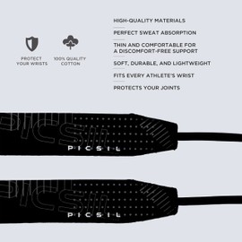 PICSIL - Sports Wrist Straps | Custom Fit Wrist Support for Cross Training & Weightlifting | Vegan Cotton, Secure & Flexible | Gymnastics & Calisthenics Use | Color Moonless