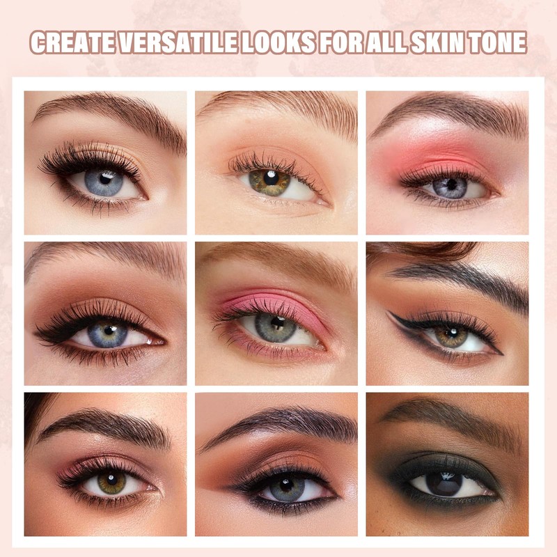 Boobeen Creme Lidschatten Palette, 12 hochpigmentierte Schattierungen mit Lidschattenpinsel und