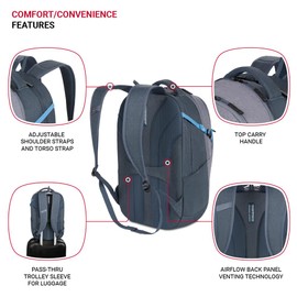 SwissGear 8169 Laptop Backpack, Blue/Grey Heather, 18.5 Inches