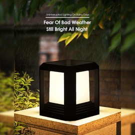 PLUSLED Outdoor Post Lights,Fits 5.91"x5.91"x6.34" Wooden Fence Deck Patio Garden, LED Lamp Post Waterproof Lantern 13W 3000K Modern Black Outdoor Column Lamps ETL certificated…