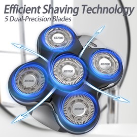 Blade Pro Replacement Head Compatible with Remington Balder Pro XR7000, 5 Dual Track Shaver Heads for a Smooth and Close Shave with No-Irritation. (Pack of 1)