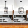 KOSTOMO 4-Light Black Farmhouse Chandelier Lantern Chandelier Light Fixture for