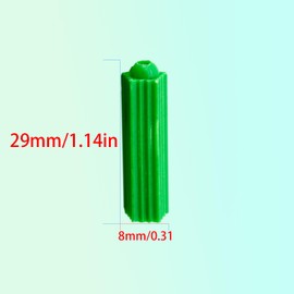 Expanding Plastic Screw Anchors, 50 Pieces of Drywall Expansion Pipe Drywall Anchors Ribbed Wall Anchors Applicable to M4 M5 Self Tapping Screws. (Green M6 29mm (1.14 inches))