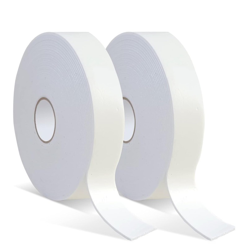 2 Rollos Cinta Adhesiva de Doble Cara de Espuma,20mmx5m(Total 10m),Polietileno