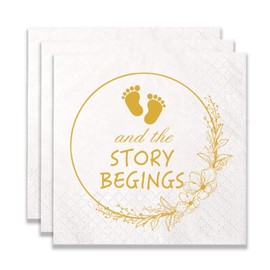 100 Pack of Gender Reveal Baby Shower Paper Napkins for Boy or Girl Baby Shower Party Decoration