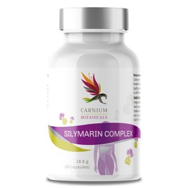 Carnium Botanicals Silymarin Complex - Mariendistel, Löwenzahn und Artischocke Komplex mit 80% Silymarin - Pflanzlicher Komplex für Leber & Verdauung - 30 Vegan Hochdosierte Kapseln