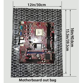Daarcin Open Top Super Large ESD Bags Antistatic Bag Large ESD Anti Static Bags for Motherboard Video Card LCD Screen Electronic Device with Anti-Static Labels（30X40cm